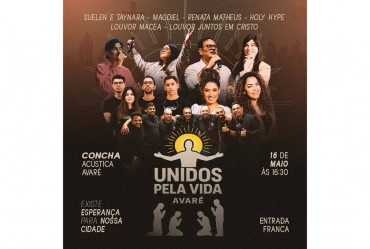 Movimento Unidos Pela Vida acontece neste sábado em Avaré