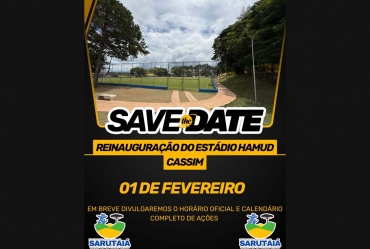 Vem aí a reinauguração do Estádio Municipal Hamud Cassim, em Sarutaiá