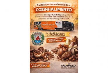 Itaporanga recebe Carreta CozinhAlimento com curso gratuito especial de Páscoa