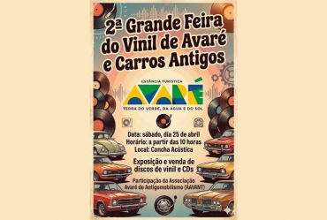 Avaré receberá a 2ª edição da Grande Feira do Vinil e Exposição de Carros Antigos