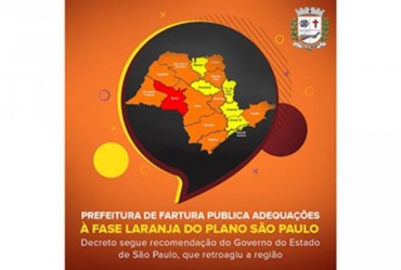 Prefeitura de Fartura publica adequações à fase laranja do Plano São Paulo