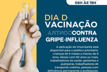 Dia D da campanha de vacinação contra gripe é no próximo sábado (13) em Fartura