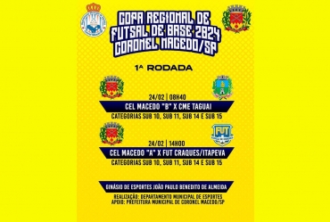 Coronel Macedo da início a Copa Regional de Futsal de Base