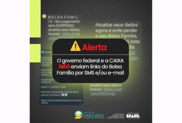 Não clique em links recebidos por SMS e/ou e-mail com solicitações do #BolsaFamília