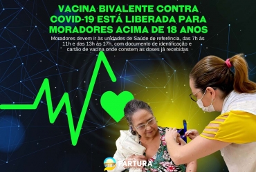 Vacina bivalente contra a Covid-19 está liberada para moradores acima de 18 anos