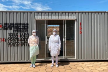Prefeitura disponibiliza container para testes de covid-19
