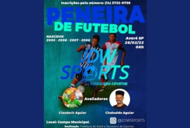 Campo Municipal de Avaré recebe Peneira de Futebol neste sábado
