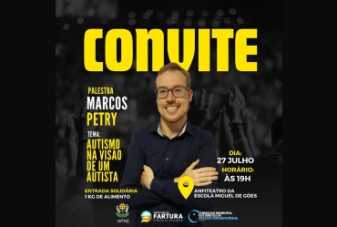 Marcos Petry compartilha sua visão única sobre o autismo em palestra promovida em Fartura