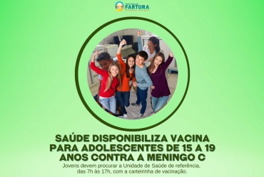 Saúde disponibiliza vacina para adolescentes de 15 a 19 anos contra a Meningo C