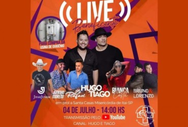 Hugo e Tiago fazem Live Show Beneficente  para Santa Casa de Itaí