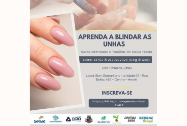 Blindagem de unha é tema de curso gratuito em Avaré