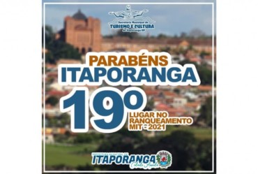 Itaporanga é o 19º no ranqueamento  dos “Municípios de Interesse Turístico”