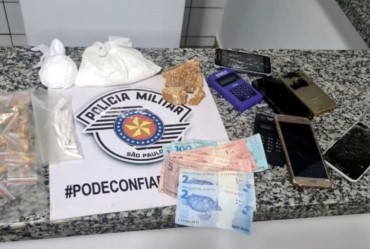 Polícia Militar prende três pessoas por tráfico de drogas e associação ao tráfico em Fartura