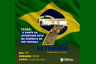 Ato Cívico de 7 de Setembro promete emoção e patriotismo em Fartura