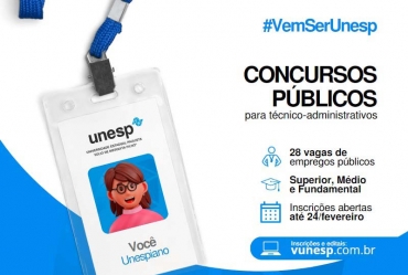 Vagas em Botucatu: Unesp abre concursos para empregos públicos