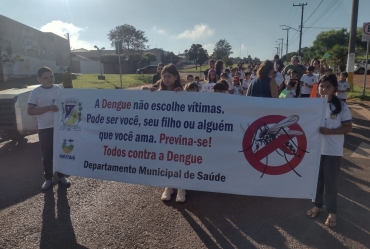 Alunos da rede municipal de ensino de Sarutaiá realizam passeata contra a dengue