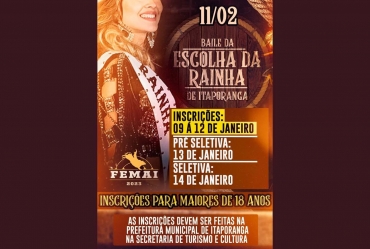 Inscrições abertas para concorrer a Rainha da Festa de Itaporanga