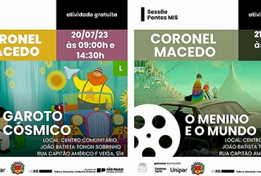 Coronel Macedo exibe sessões  de cinema no Centro Comunitário