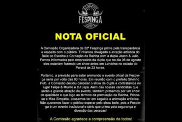 Nota Oficial Fespinga 2022