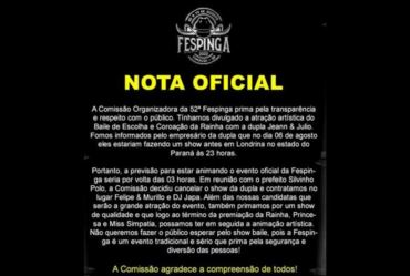 Nota Oficial Fespinga 2022