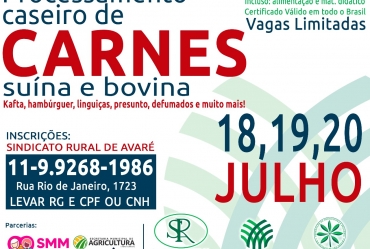  Curso gratuito sobre processamento de carne está com inscrições abertas