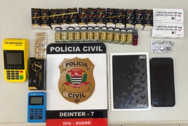 Operação da Polícia Civil cumpre mandado e localiza esteroides anabolizantes e fármacos de uso restrito em Avaré