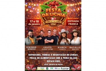 Itaí se prepara para celebrar a festa da lichia nos dias 17 e 18 de janeiro