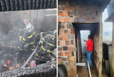 Defesa Civil e Corpo de Bombeiros agem rapidamente em incêndio em residência nos Aleixos