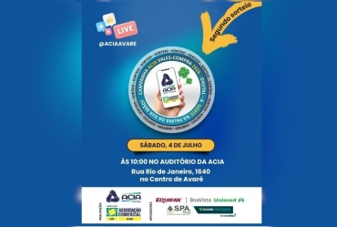 Acia realiza neste sábado o segundo sorteio da campanha “A Sorte na Palma da Sua Mão 2026”