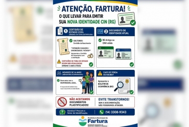 Fartura orienta população sobre documentos necessários para emissão da nova identidade
