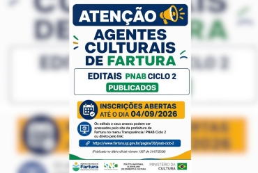 Fartura abre inscrições para editais do Ciclo 2 da PNAB
