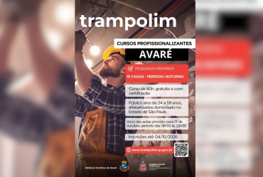 Curso profissionalizante gratuito abre inscrições em Avaré até 4 de outubro