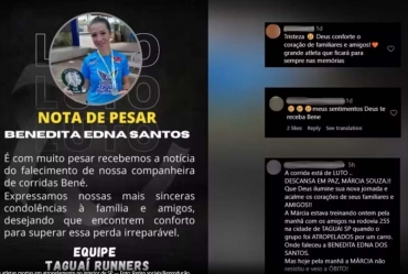 Amigos lamentam morte de atletas atropeladas durante corrida às margens de rodovia em Taguaí
