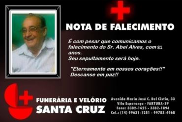 Morre seu Abel Alves aos 81 anos de idade