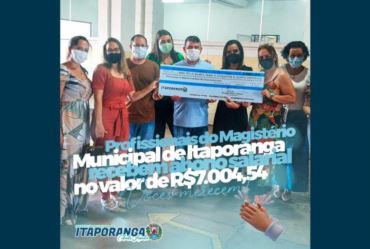 Profissionais do magistério de Itaporanga recebem abono salarial
