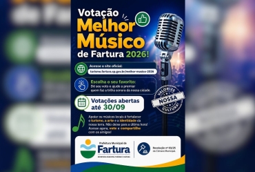 Votação para o prêmio “Melhor Músico de 2026” entra na reta final em Fartura