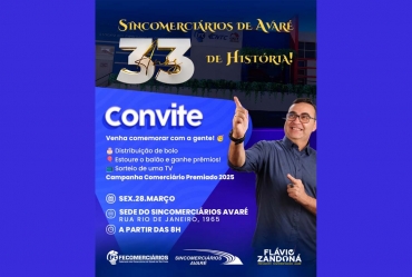Sincomerciários Avaré celebra 33 anos de luta, conquistas e união