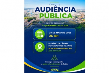 Transparência: Secretaria da Saúde realiza Audiência Pública no próximo dia 29 de maio